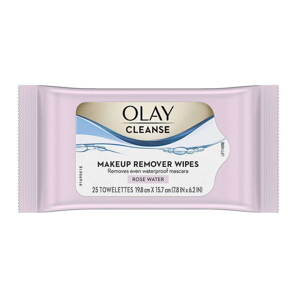 Olay Cleanse Makeup Remover Wet Cloths, Rose Water, 25 Ea